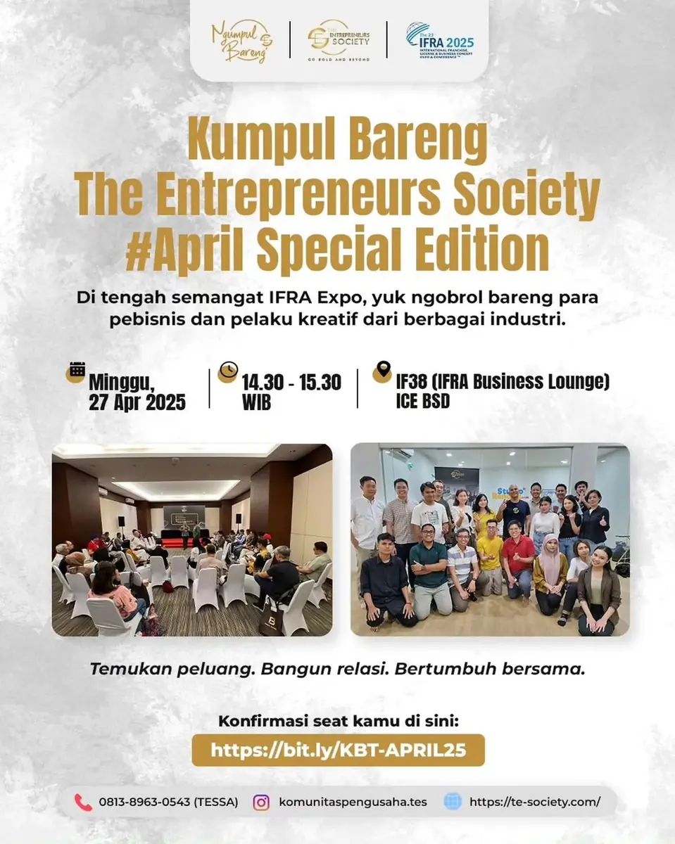 Community & speaking event – KUMPUL BARENG TES – #April Special Edition @ifra_expo Halo, Entrepreneurs!Spesial di…